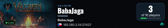 BabaJaga live status badge