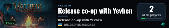 Release co-op with Yevhen live status badge