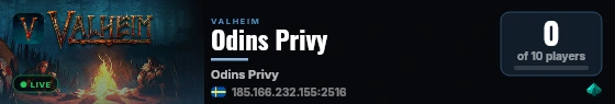 Odins Privy live status badge