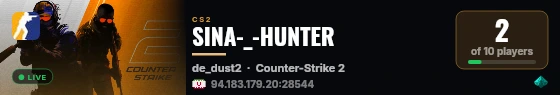 SINA-_-HUNTER live status badge