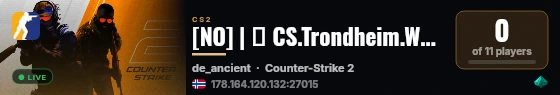 [NO] | 🟢 CS.Trondheim.Work | Retake #1 live status badge