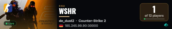 WSHR live status badge