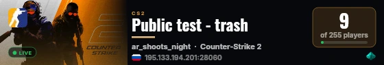 Public test - trash live status badge