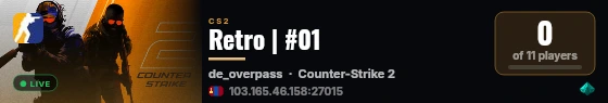 Retro | #01 live status badge