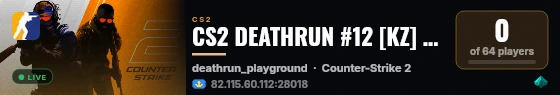 CS2 DEATHRUN #12 [KZ] — CYBERSHOKE.NET (EASY) live status badge