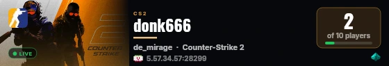 donk666 live status badge