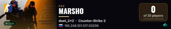 MARSHO live status badge
