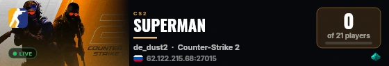 SUPERMAN live status badge