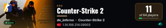 Counter-Strike 2 live status badge