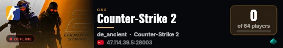 Counter-Strike 2 live status badge