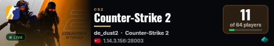 Counter-Strike 2 live status badge
