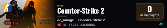 Counter-Strike 2 live status badge