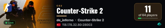 Counter-Strike 2 live status badge