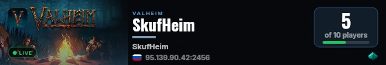 SkufHeim live status badge