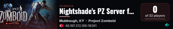 Nightshade's PZ Server for CAG Larpers live status badge