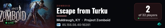 Escape from Turku live status badge