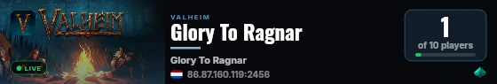 Glory To Ragnar live status badge