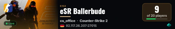 eSR Ballerbude live status badge