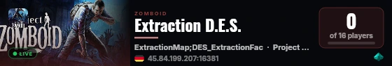 Extraction D.E.S. live status badge