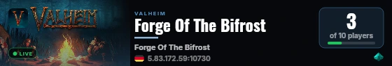 Forge Of The Bifrost live status badge