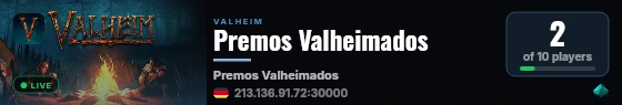 Premos Valheimados live status badge