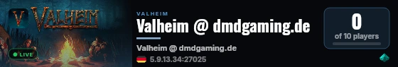 Valheim @ dmdgaming.de live status badge