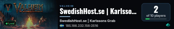 SwedishHost.se | Karlssons Grabbar live status badge