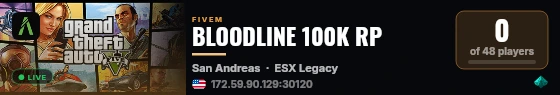 BLOODLINE 100K RP live status badge