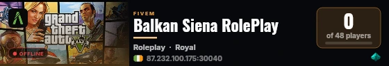 Balkan Siena RolePlay live status badge