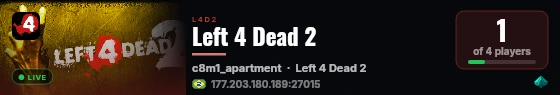 Left 4 Dead 2 live status badge
