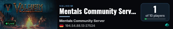 Mentals Community Server live status badge