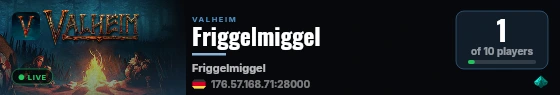 Friggelmiggel live status badge