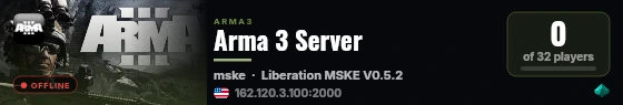 Arma 3 Server live status badge