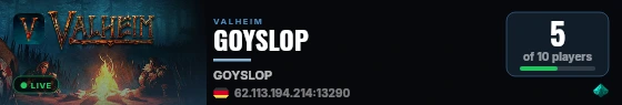 GOYSLOP live status badge