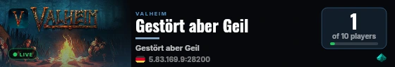 Gestört aber Geil live status badge
