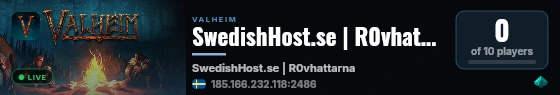 SwedishHost.se | R0vhattarna live status badge