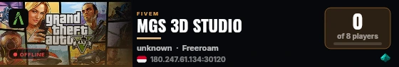 MGS 3D STUDIO live status badge