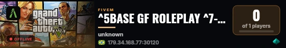 ^5BASE GF ROLEPLAY ^7- PREMIUM EDITION live status badge