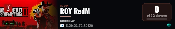ROY RedM live status badge