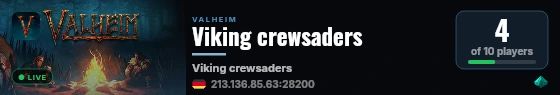 Viking crewsaders live status badge