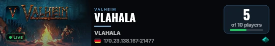 VLAHALA live status badge