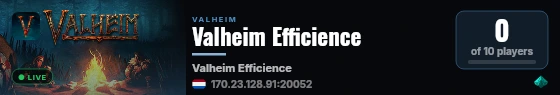 Valheim Efficience live status badge