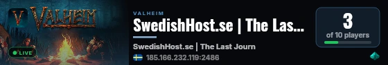 SwedishHost.se | The Last Journey live status badge