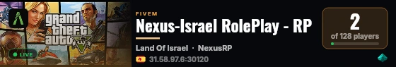 Nexus-Israel RolePlay - RP live status badge