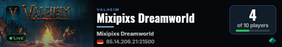 Mixipixs Dreamworld live status badge