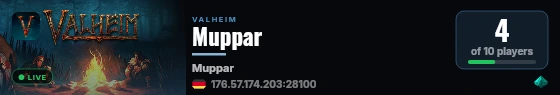 Muppar live status badge