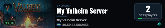My Valheim Server live status badge