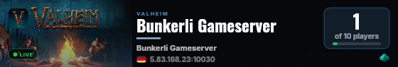 Bunkerli Gameserver live status badge