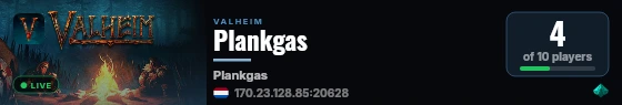 Plankgas live status badge