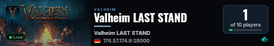 Valheim LAST STAND live status badge